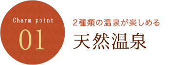 Charm point 01 2種類の温泉が楽しめる 天然温泉