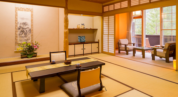 Japanese-style room with open air bath